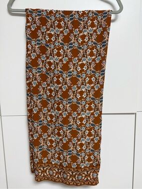 Max Studio Wide-Leg Pants Rust Floral